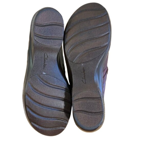 Clark's Collection Clogs Marion Jess Leather sz 8.5 Mahogany/Brown, 2.25" heel - Picture 9 of 11